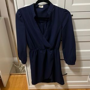 LONG SLEEVE NAVY DRESS